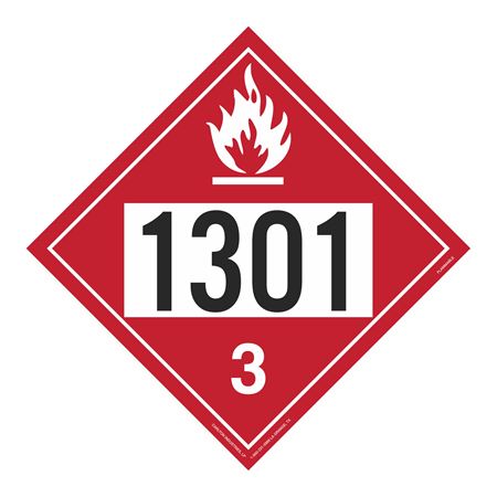 UN#1301 Flammable Liquid Numbered Placard
