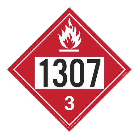 UN#1307 Flammable Liquid Numbered Placard