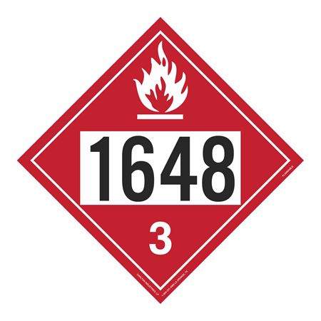 UN#1648 Flammable Liquid Numbered Placard
