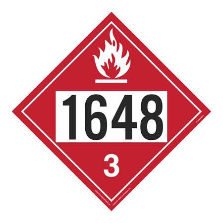 UN#1648 Flammable Stock Numbered Placard