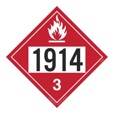 UN#1914 Flammable Stock Numbered Placard