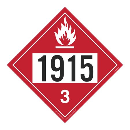 UN#1915 Flammable Liquid Numbered Placard