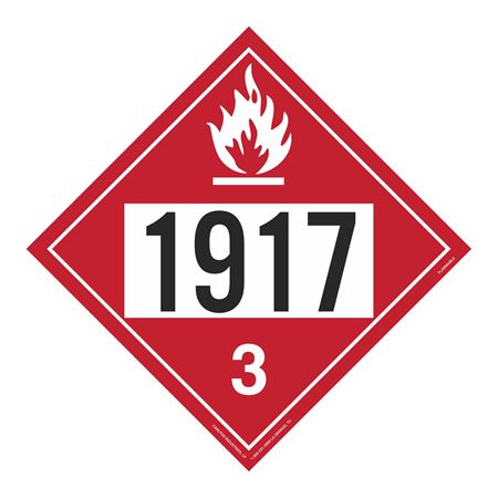 UN#1917 Flammable Liquid Numbered Placard