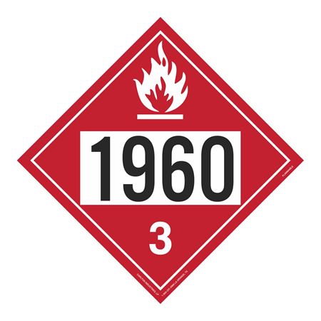 UN#1960 Flammable Stock Numbered Placard