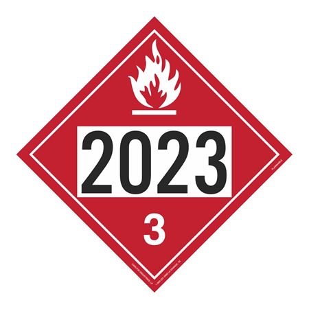 UN#2023 Flammable Stock Numbered Placard