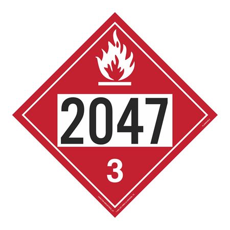 UN#2047 Flammable Liquid Numbered Placard