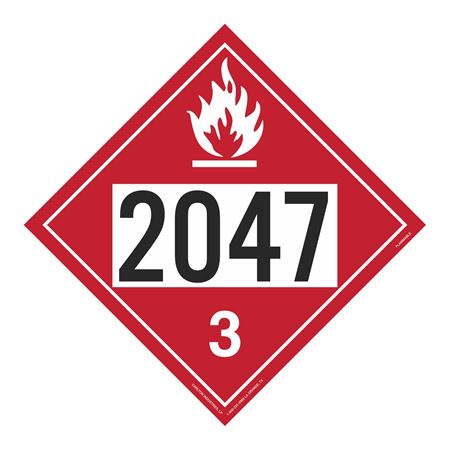 UN#2047 Flammable Stock Numbered Placard