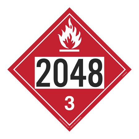 UN#2048 Flammable Stock Numbered Placard