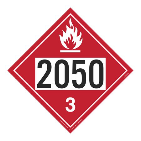 UN#2050 Flammable Stock Numbered Placard