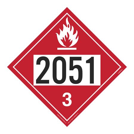 UN#2051 Flammable Stock Numbered Placard