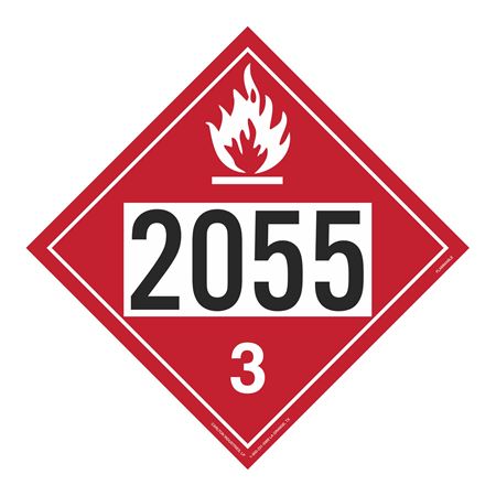 UN#2055 Flammable Liquid Stock Numbered Placard