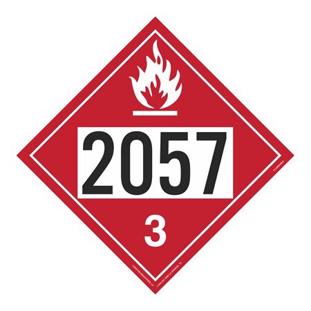 UN#2057 Flammable Stock Numbered Placard