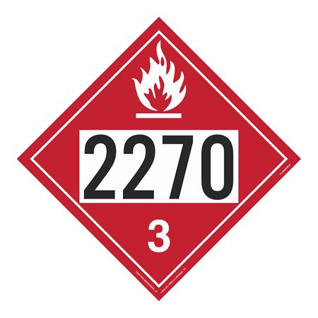 UN#2270 Flammable Liquid Numbered Placard