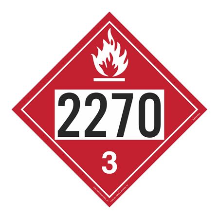 UN#2270 Flammable Stock Numbered Placard