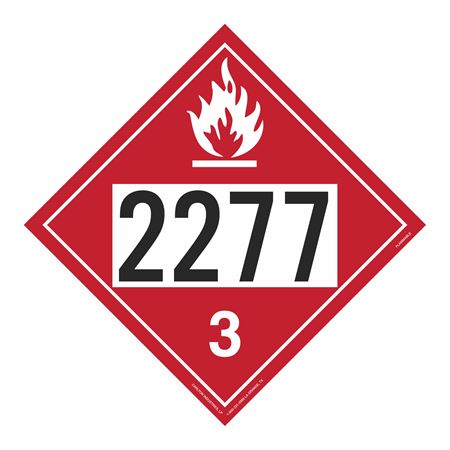 UN#2277 Flammable Liquid Numbered Placard