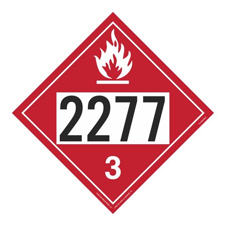 UN#2277 Flammable Stock Numbered Placard