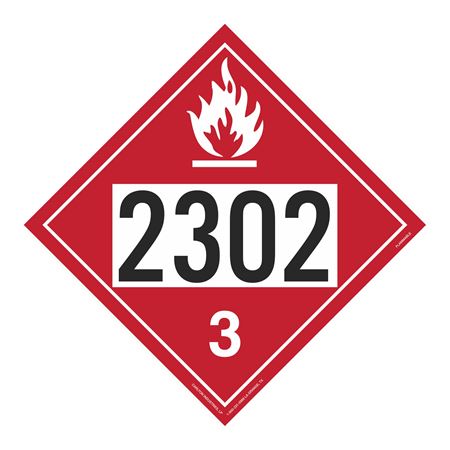 UN#2302 Flammable Liquid Numbered Placard