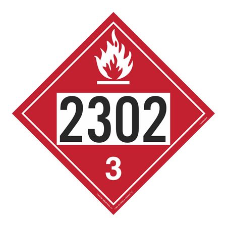 UN#2302 Flammable Stock Numbered Placard