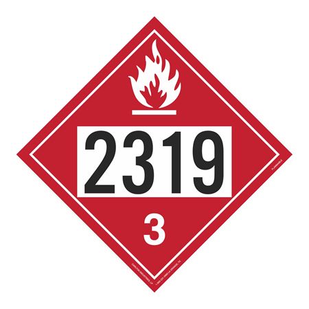 UN#2319 Flammable Stock Numbered Placard