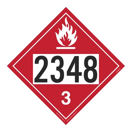 UN#2348 Flammable Stock Numbered Placard