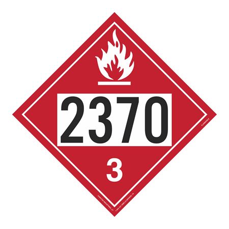 UN#2370 Flammable Liquid Numbered Placard