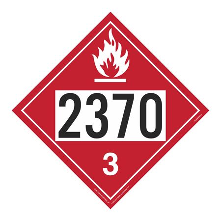 UN#2370 Flammable Stock Numbered Placard