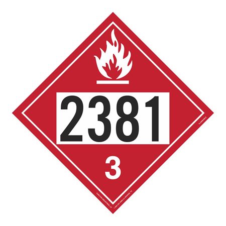 UN#2381 Flammable Stock Numbered Placard