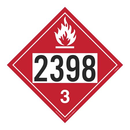 UN#2398 Flammable Liquid Numbered Placard