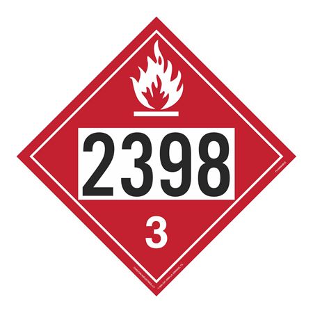 UN#2398 Flammable Stock Numbered Placard