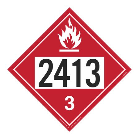 UN#2413 Flammable Stock Numbered Placard