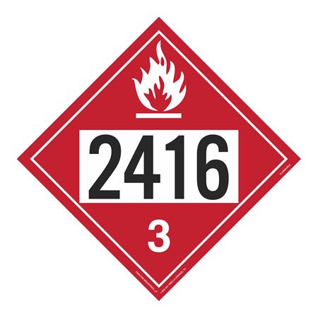 UN#2416 Flammable Liquid Numbered Placard
