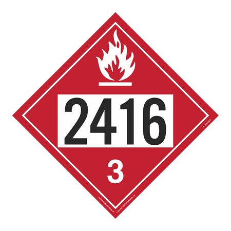 UN#2416 Flammable Stock Numbered Placard