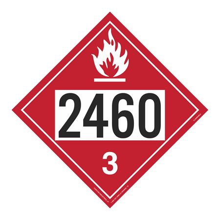 UN#2460 Flammable Stock Numbered Placard