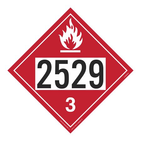UN#2529 Flammable Liquid Numbered Placard