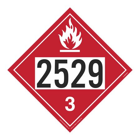 UN#2529 Flammable Stock Numbered Placard