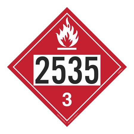 UN#2535 Flammable Stock Numbered Placard