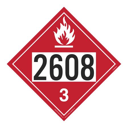 UN#2608 Flammable Stock Numbered Placard