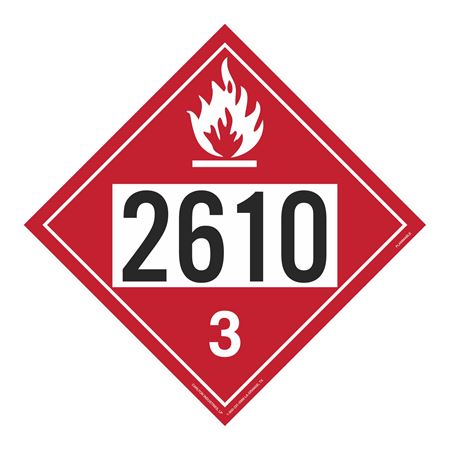 UN#2610 Flammable Stock Numbered Placard