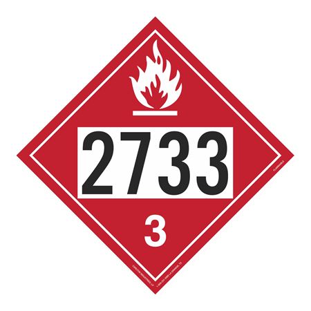 UN#2733 Flammable Stock Numbered Placard