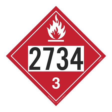 UN#2734 Flammable Stock Numbered Placard