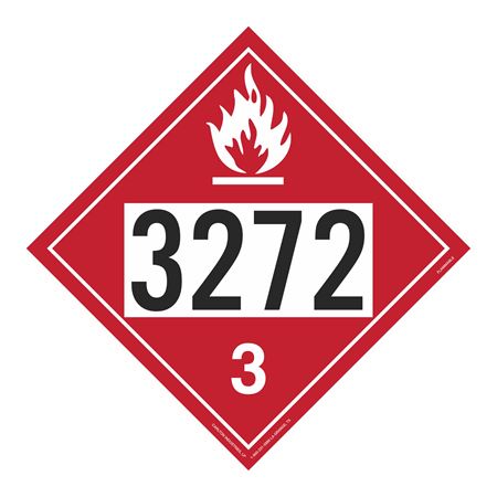 UN#3272 Flammable Stock Numbered Placard