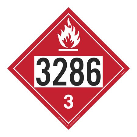 UN#3286 Flammable Stock Numbered Placard