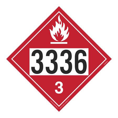 UN#3336 Flammable Liquid Numbered Placard
