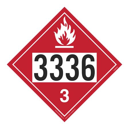 UN#3336 Flammable Stock Numbered Placard