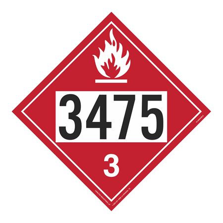 UN#3475 Flammable Stock Numbered Placard