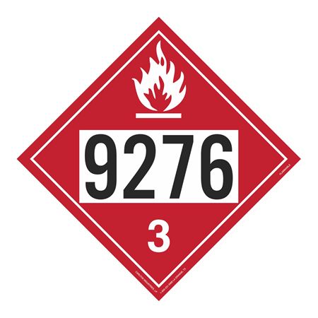 UN#9276 Flammable Stock Numbered Placard