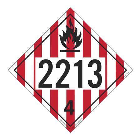 UN#2213 Flammable Solid Stock Numbered Placard