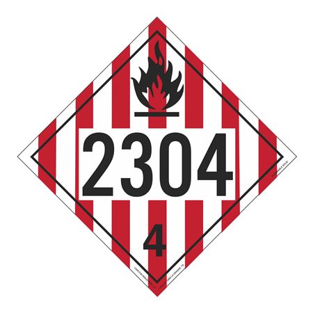 UN#2304 Flammable Solid Numbered Placard