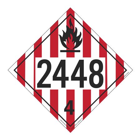 UN#2448 Flammable Solid Numbered Placard