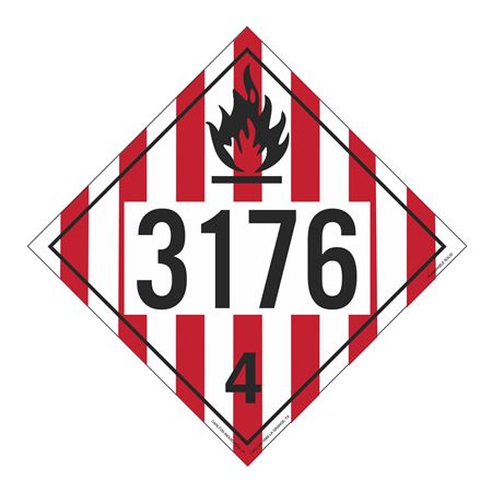 UN#3176 Flammable Solid Numbered Placard
